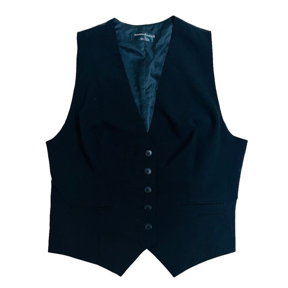 Norma Kamali Vest Black Adjustable FITS LIKE A MED*